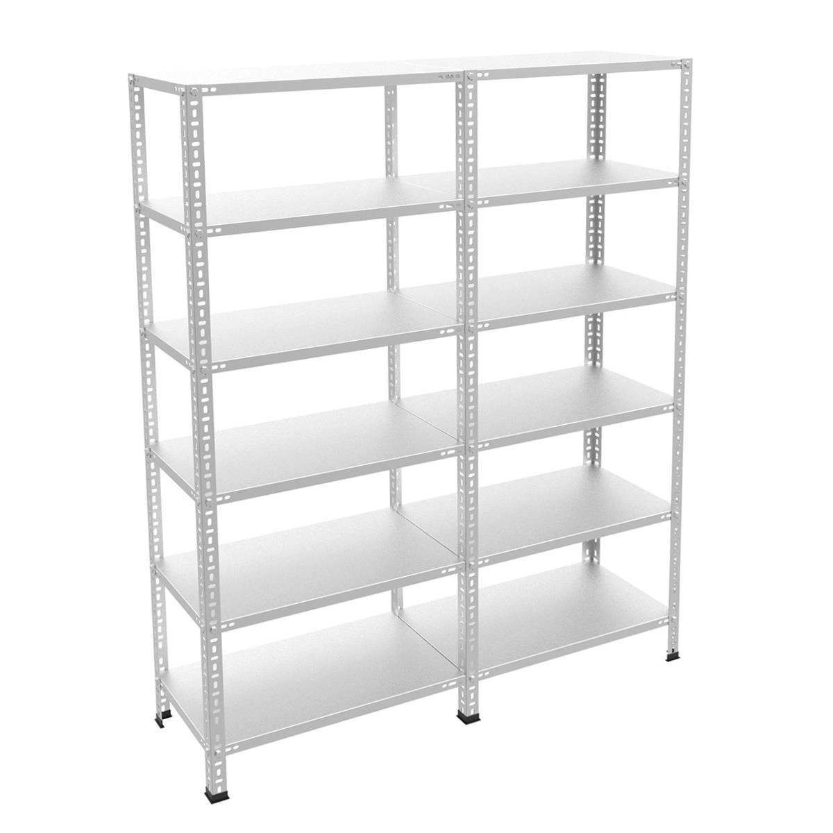 6 Katlı Duble Galvaniz Çelik Raf - Depo, Arşiv, Kiler, Dosya, Market Rafı