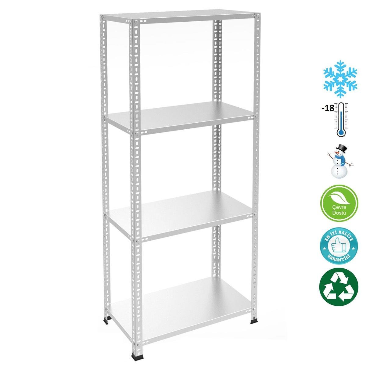 4 Katlı  Paslanmaz Krom Çelik Raf - Mutfak Banyo Islak Zemin Rafı