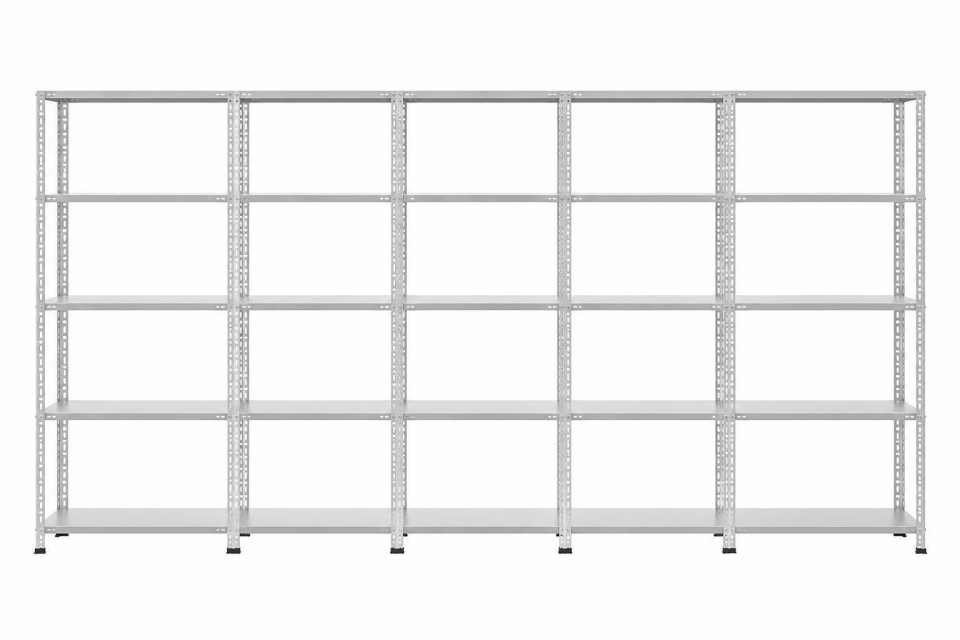 6 Katlı 5'li Galvaniz Çelik Raf - Depo, Arşiv, Kiler, Dosya, Market Rafı