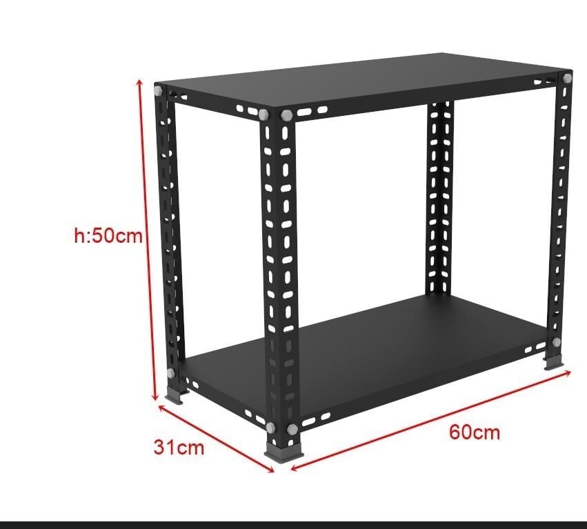 2 Katlı Renkli Çelik Raf Sehpa - Atölye, Depo, Ofis Sehpası