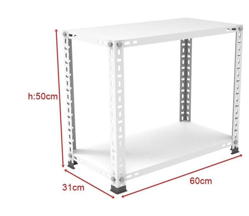 2 Katlı Renkli Çelik Raf Sehpa - Atölye, Depo, Ofis Sehpası