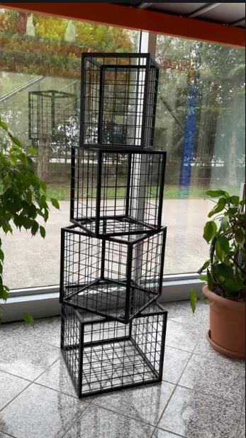 Metal Tel Kasa Sepet  - 4'lü Set -  Depolama  Kasası,  Sele Sepet