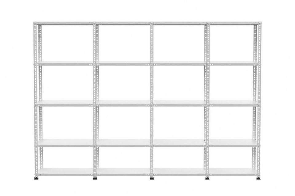 5 Katlı 4'lü Galvaniz Çelik Raf - Depo, Arşiv, Kiler, Dosya, Market Rafı