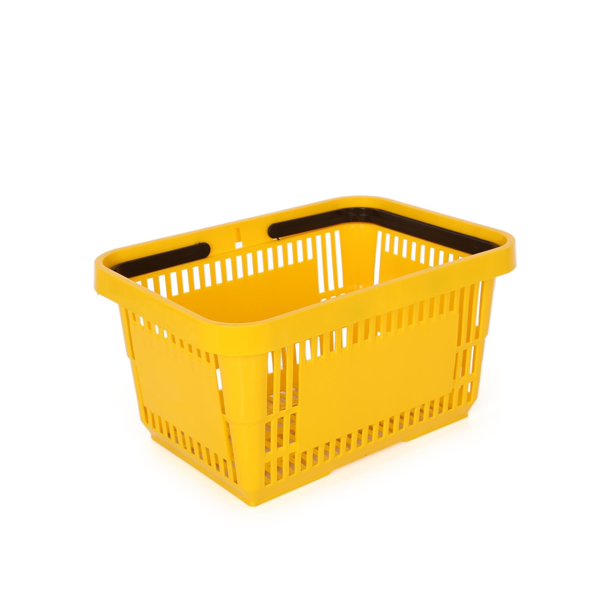 5 Adet 22 Lt Plastik Alışveriş Sepeti - Market El Sepeti Sarı