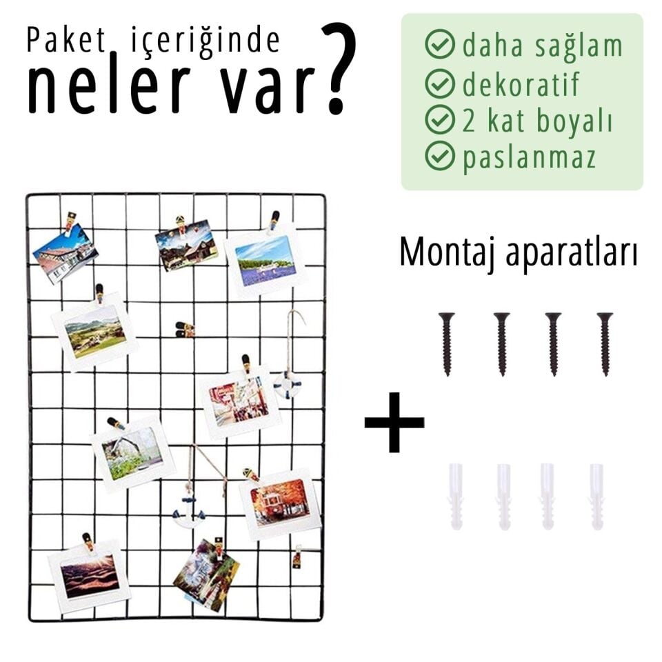 40X60 Tel Fotoğraf Askısı. Duvar Askılığı, Notluk