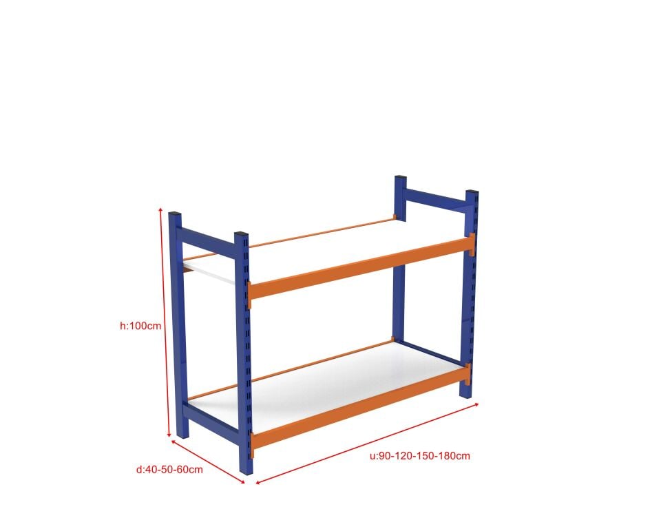 2 Katlı Ahşap Raflı İçten Oturmalı Hafif Rack - 3D Yazıcı Rafı, Depo Rafı