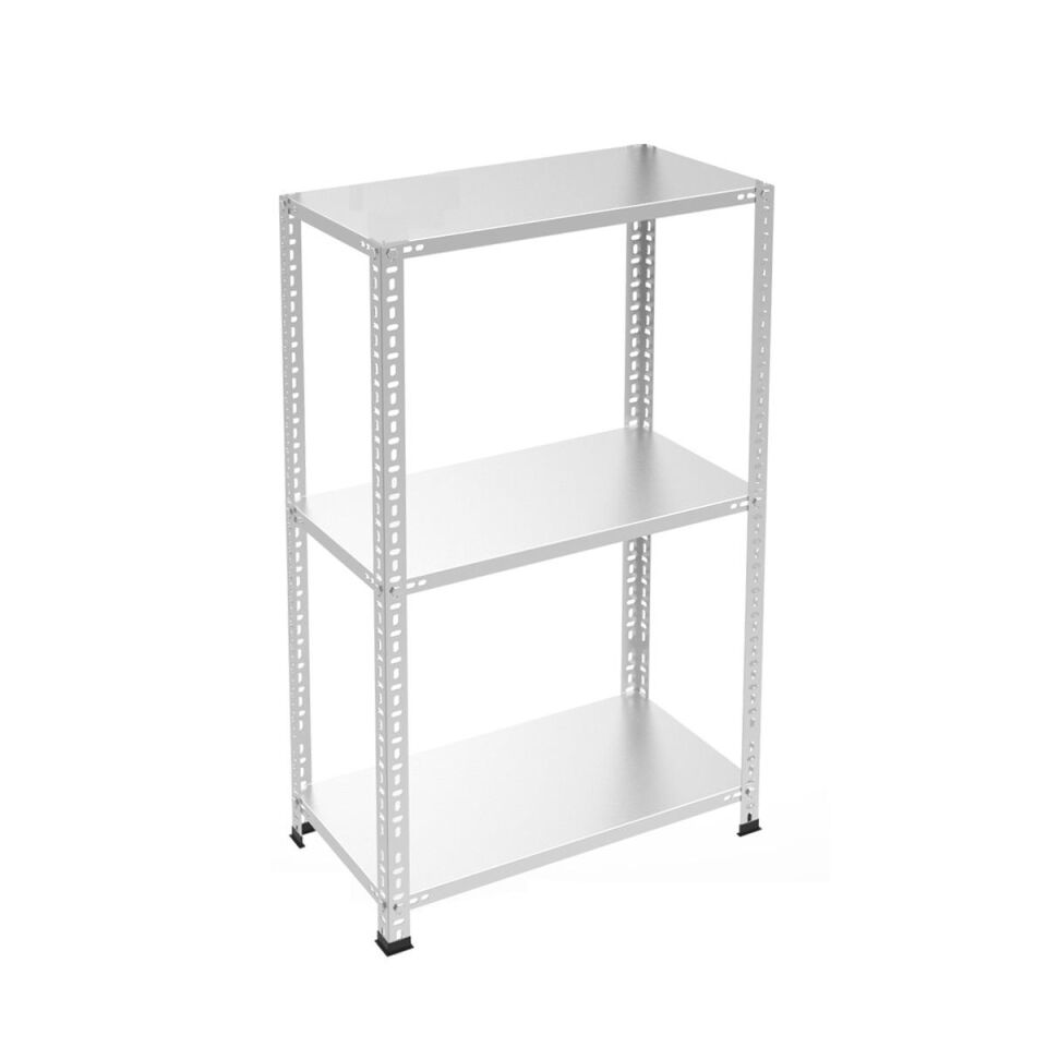 3 Katlı Galvaniz Çelik Raf - Depo, Arşiv, Kiler, Dosya, Market Rafı