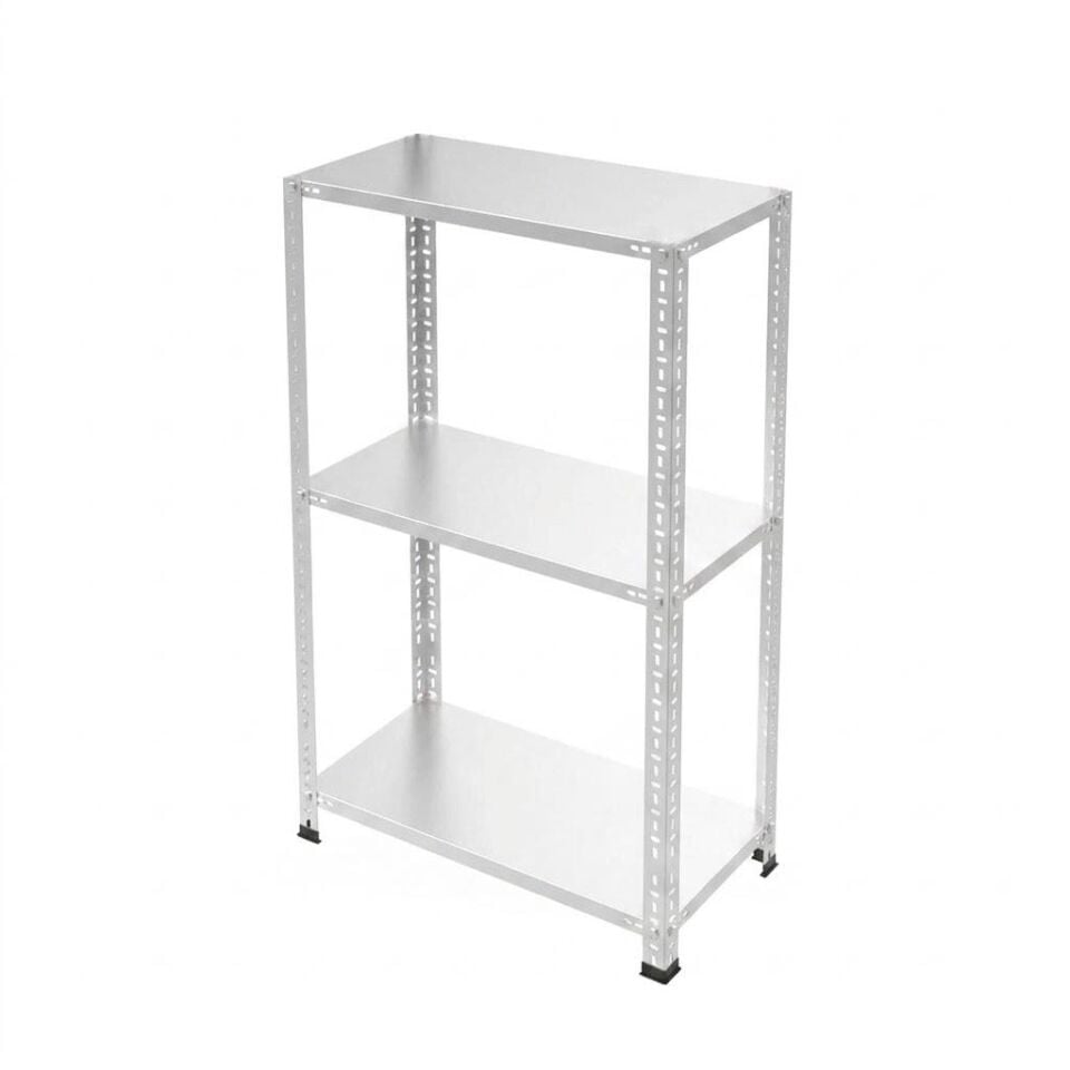 3 Katlı Galvaniz Çelik Raf - Depo, Arşiv, Kiler, Dosya, Market Rafı