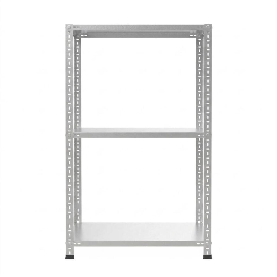 3 Katlı Galvaniz Çelik Raf - Depo, Arşiv, Kiler, Dosya, Market Rafı