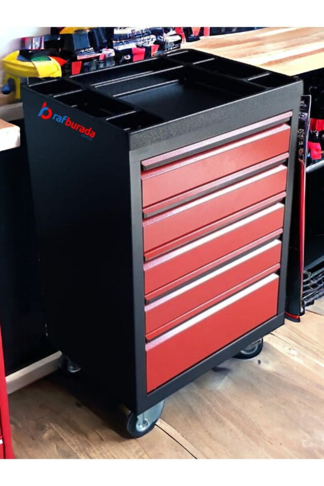 5 Çekmeceli Alet Dolabı İçi Boş Atölye Usta Set Takım Arabası