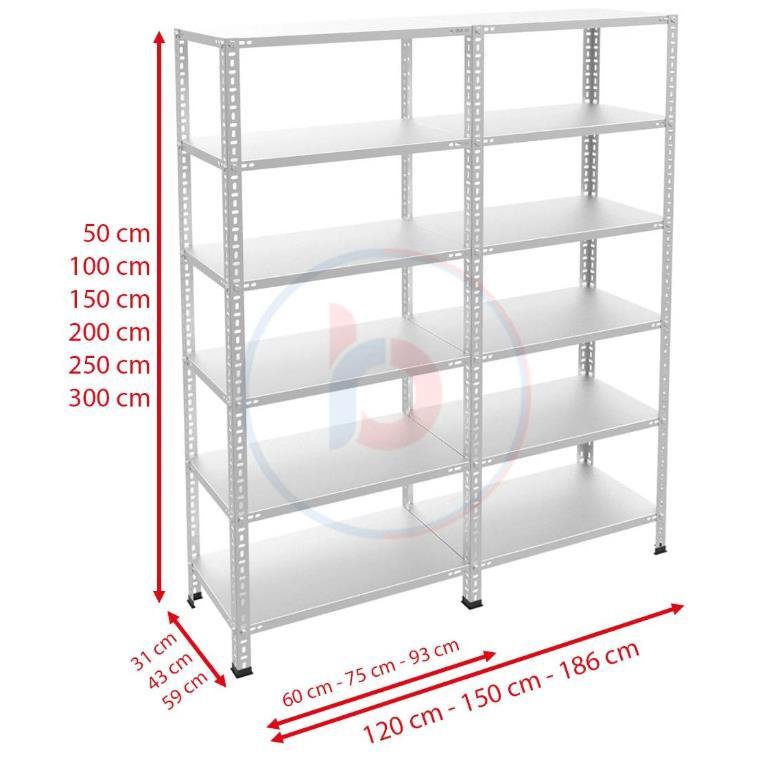 6 Katlı Duble Paslanmaz Krom Raf - Inox Soğuk Oda Rafı, Buzhane Rafı