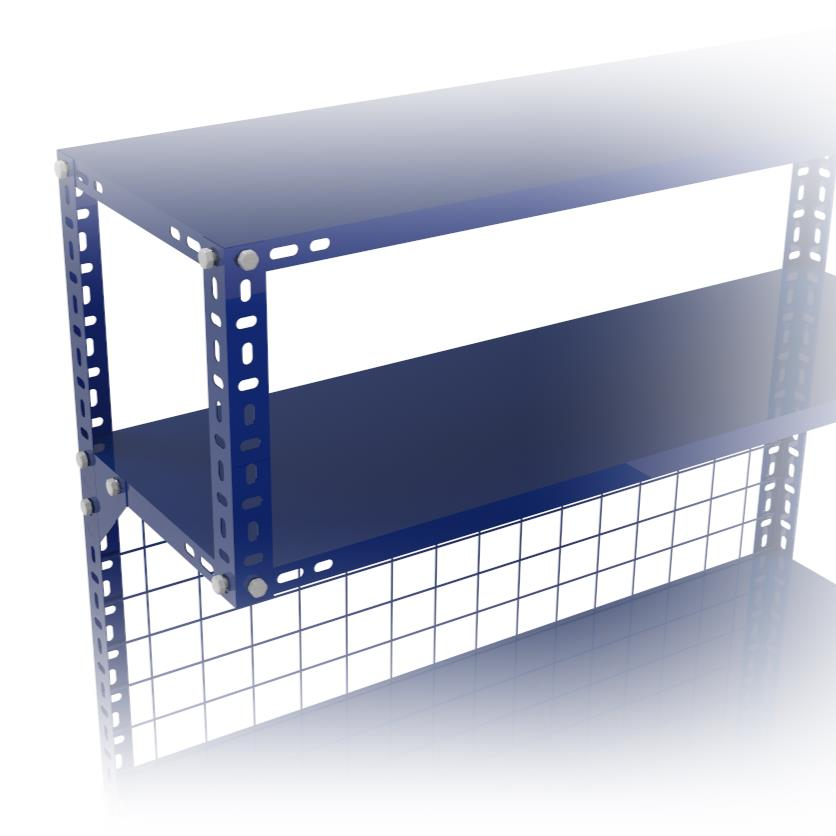 3 Katlı Renkli Paketleme Masası 59x93 cm - 2 Raflı Tel Kafesli , Atölye, Depo, Hobi Çalışma Masası - Renk: Mavi