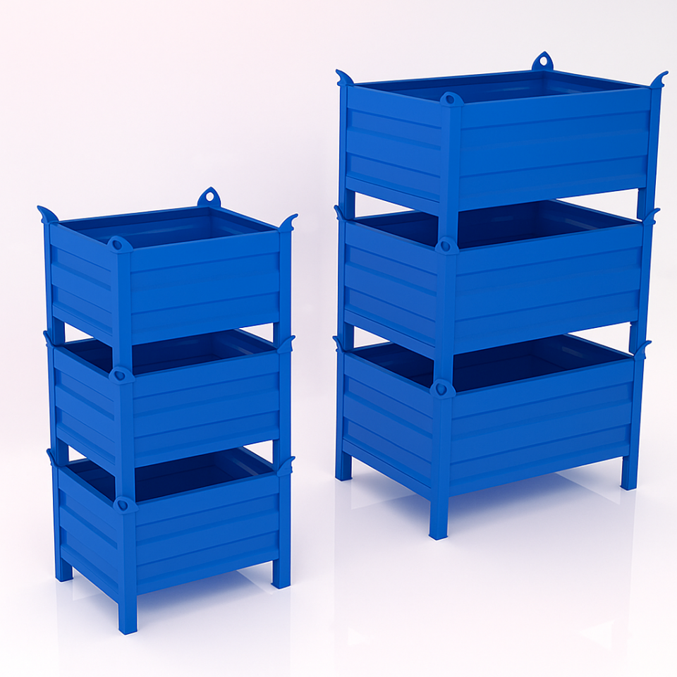 Metal Taşıma Kasası 460 kg Kapasite 80x60x50cm MAVİ