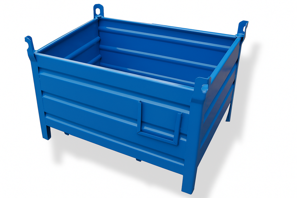 Metal Taşıma Kasası 460 kg Kapasite 80x60x50cm MAVİ