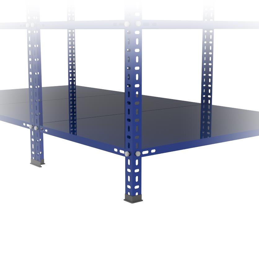 3 Katlı Duble Renkli Paketleme Masası 118x93 cm - 2 Raflı Tel Kafesli , Atölye, Depo, Hobi Çalışma Masası - Renk: Mavi