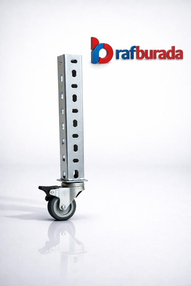 4 Adet Frenli Çelik Raf Tekerleği - Dosya, Arşiv, Depo, Market Raf Tekerleği