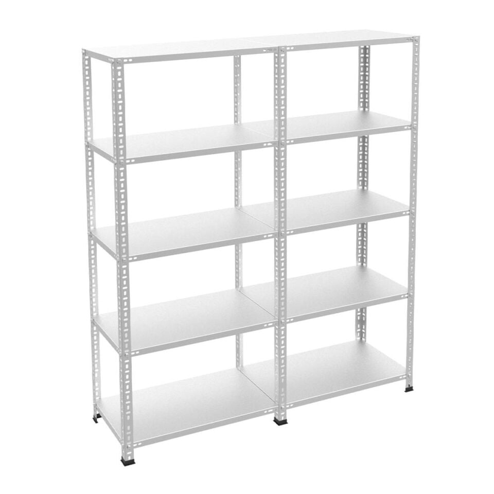5 Katlı Duble Galvaniz Çelik Raf - Depo, Arşiv, Kiler, Dosya, Market Rafı