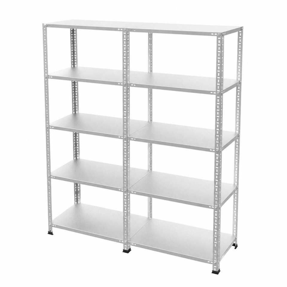 5 Katlı Duble Galvaniz Çelik Raf - Depo, Arşiv, Kiler, Dosya, Market Rafı
