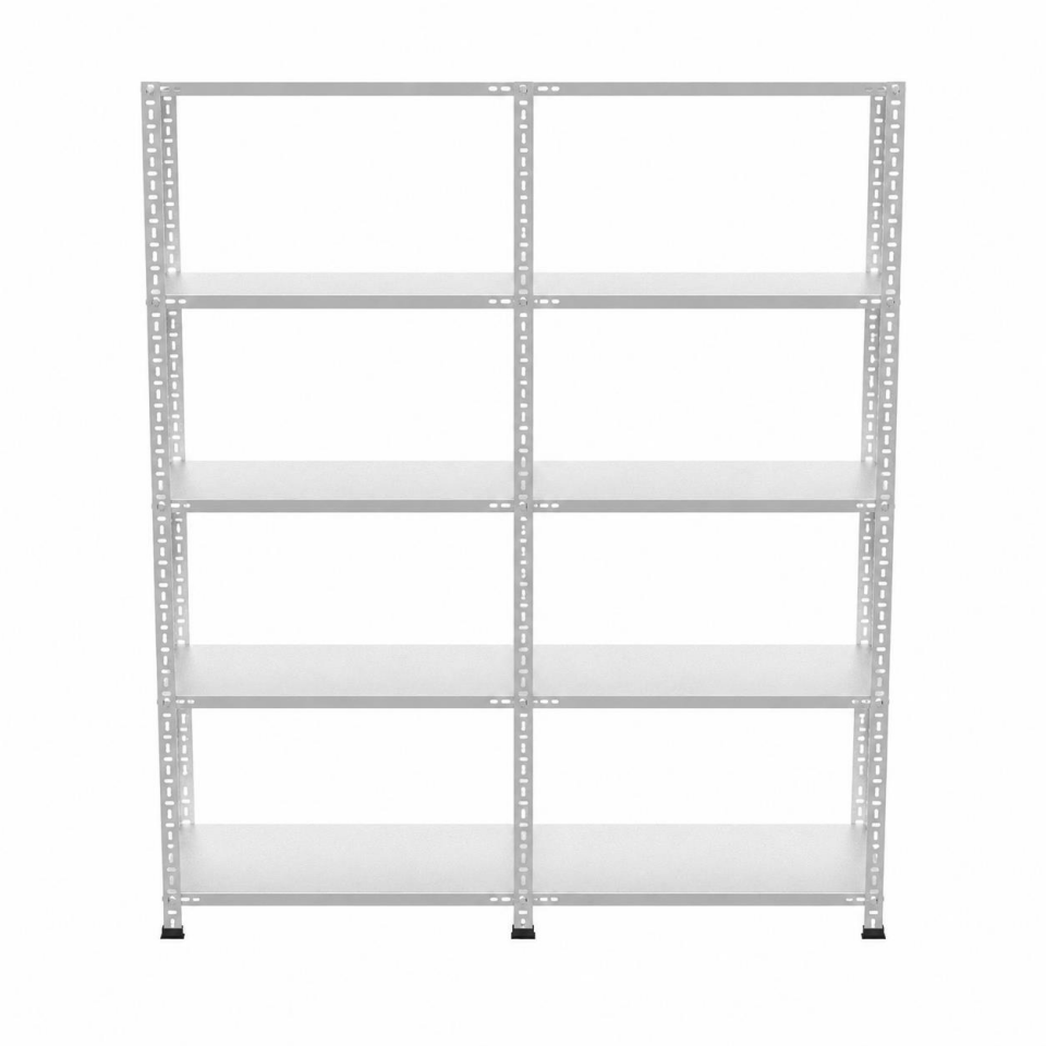 5 Katlı Duble Galvaniz Çelik Raf - Depo, Arşiv, Kiler, Dosya, Market Rafı