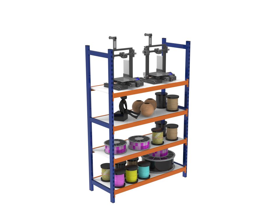 4 Katlı Ahşap Raflı İçten Oturmalı Hafif Rack - 3D Yazıcı Rafı, Depo Rafı