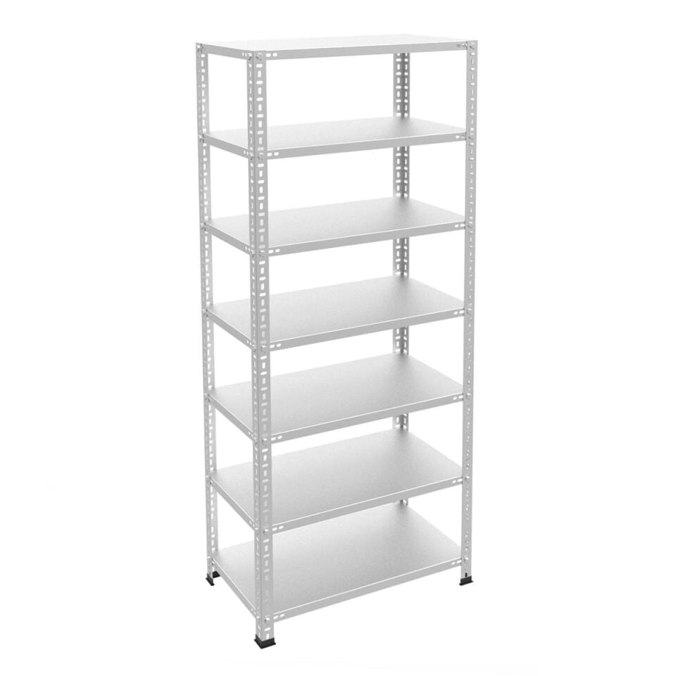 7 Katlı Galvaniz Çelik Raf - Depo, Arşiv, Kiler, Dosya, Market Rafı