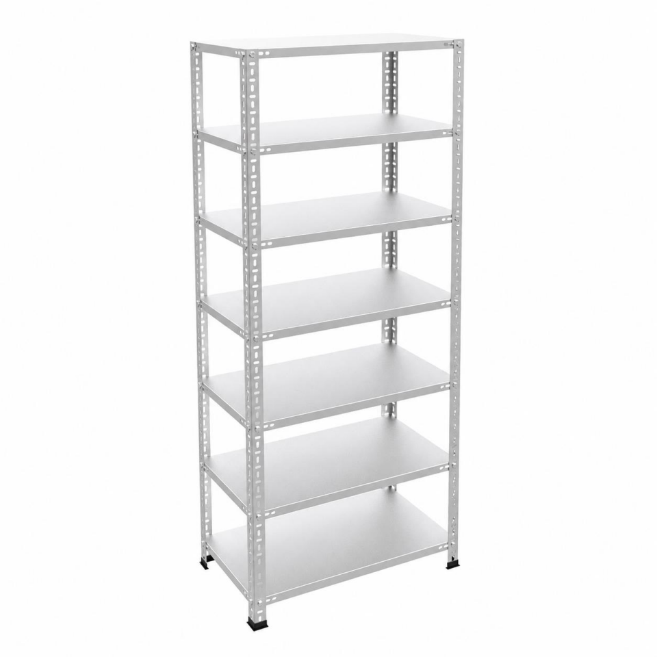 7 Katlı Galvaniz Çelik Raf - Depo, Arşiv, Kiler, Dosya, Market Rafı