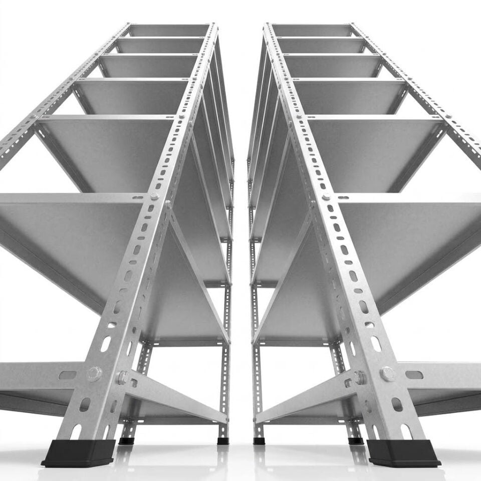 7 Katlı Galvaniz Çelik Raf - Depo, Arşiv, Kiler, Dosya, Market Rafı
