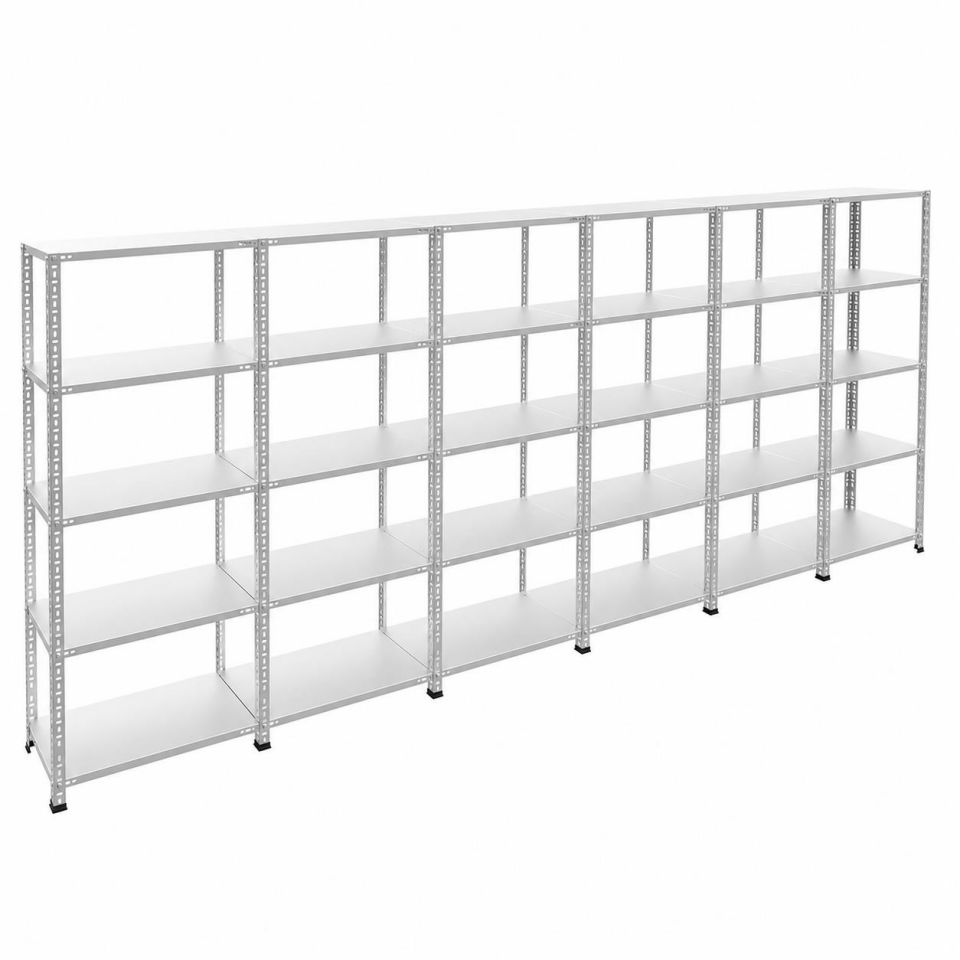 5 Katlı 6'lı Galvaniz Çelik Raf - Depo, Arşiv, Kiler, Dosya, Market Rafı
