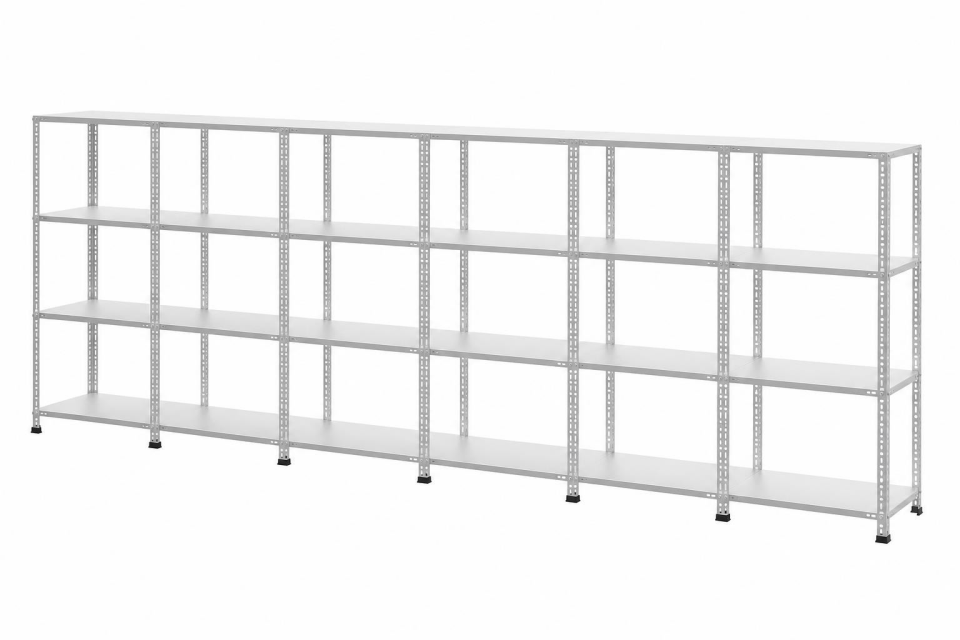 5 Katlı 6'lı Galvaniz Çelik Raf - Depo, Arşiv, Kiler, Dosya, Market Rafı