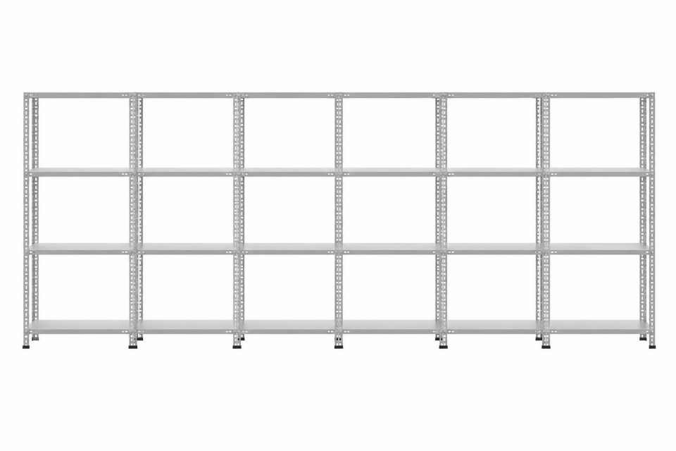 5 Katlı 6'lı Galvaniz Çelik Raf - Depo, Arşiv, Kiler, Dosya, Market Rafı