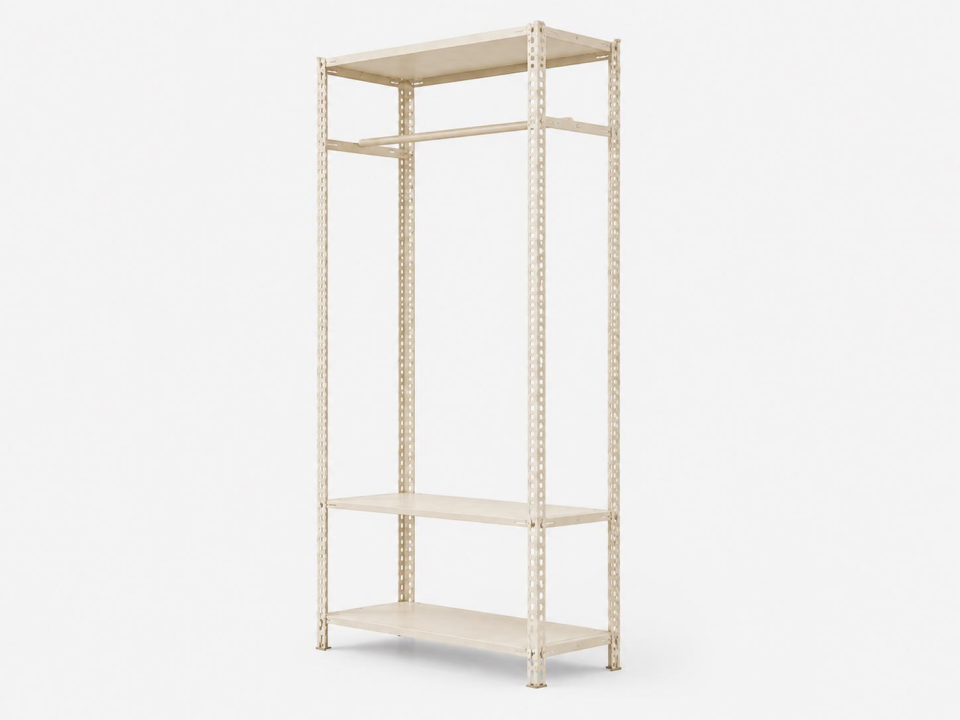 31x93x200 Cm Krem Metal Portmanto - Gardırop