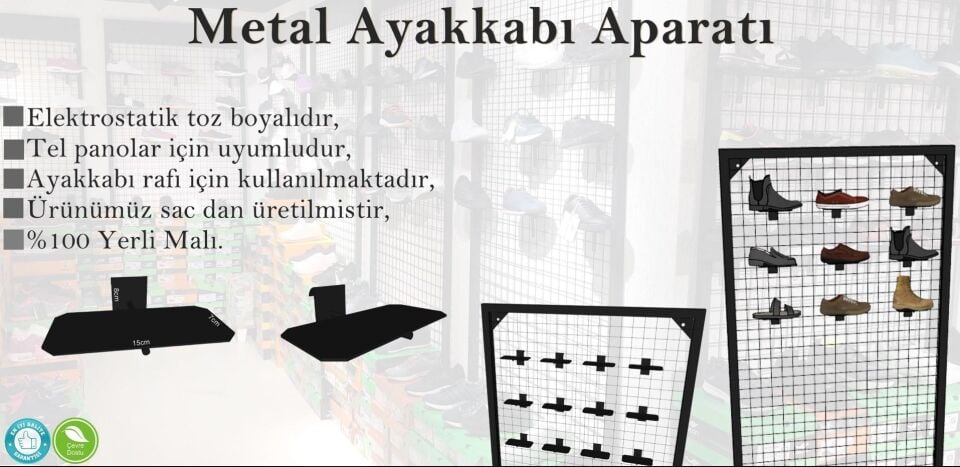 10 Adet Tel Panoya Geçen Metal Ayakkabı Standı - Ayakkabı Askı Kancası, Ayakkabı Askı Aparatı