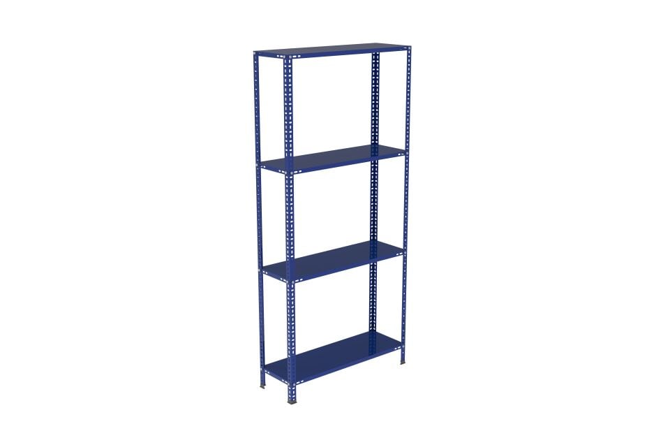 4 Katlı Renkli Çelik Raf, Depo Arşiv Kiler Rafı Kırmızı - 31 cm - 150 cm - 0.70 mm
