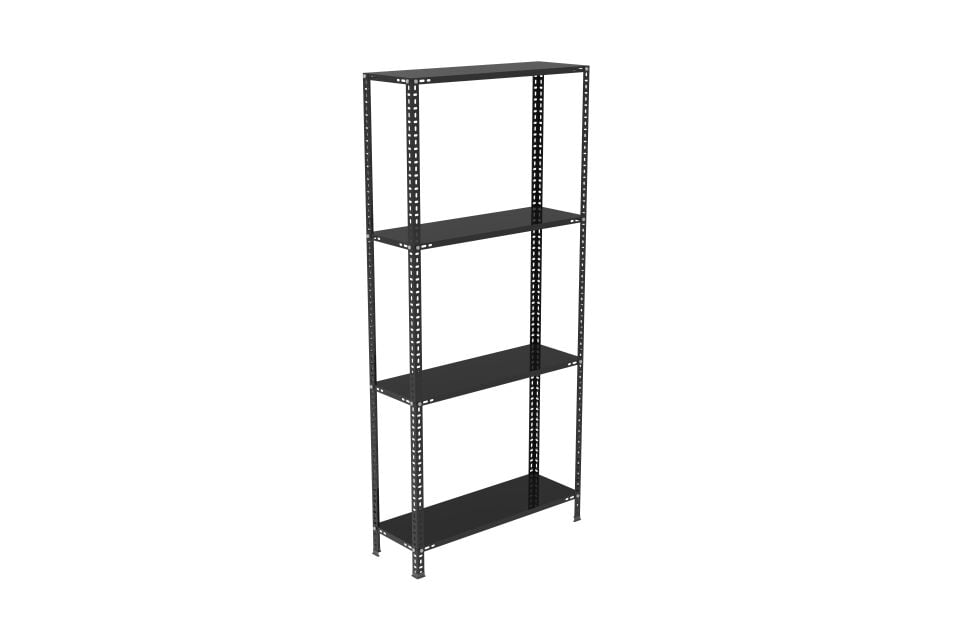 4 Katlı Renkli Çelik Raf, Depo Arşiv Kiler Rafı Kırmızı - 31 cm - 150 cm - 0.70 mm