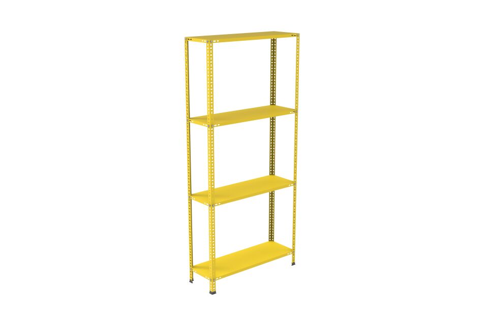 4 Katlı Renkli Çelik Raf, Depo Arşiv Kiler Rafı Kırmızı - 31 cm - 150 cm - 0.70 mm