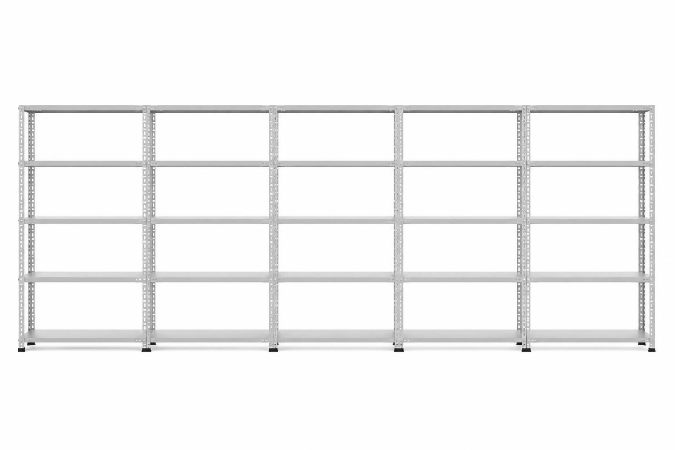 7 Katlı 5'li Galvaniz Çelik Raf - Depo, Arşiv, Kiler, Dosya, Market Rafı