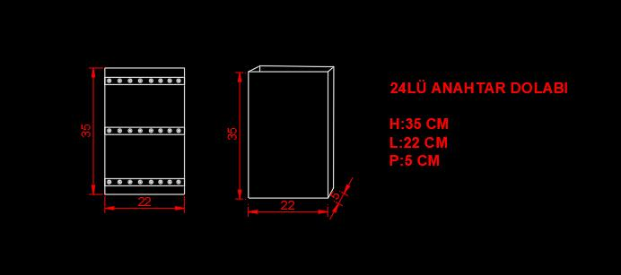 24 Anahtar Kapasiteli Ahşap Anahtar Dolabı - Pleksi Kapak