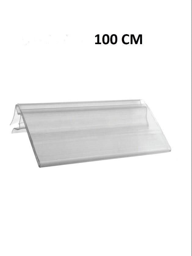 25 Adet Cam Raflar İçin Rafa Geçmeli Plastik Etiketlik - 100 cm