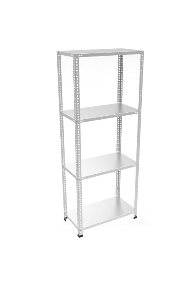 Ağır Yükler İçin Galvaniz Çelik Raf Seti  4 Katlı 1mm - Depo, Arşiv, Kiler, Dosya, Market Rafı