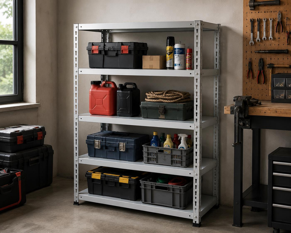 5 Katlı Galvaniz Çelik Raf - Depo, Arşiv, Kiler, Dosya, Market Rafı