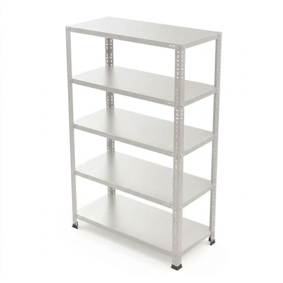5 Katlı Galvaniz Çelik Raf - Depo, Arşiv, Kiler, Dosya, Market Rafı