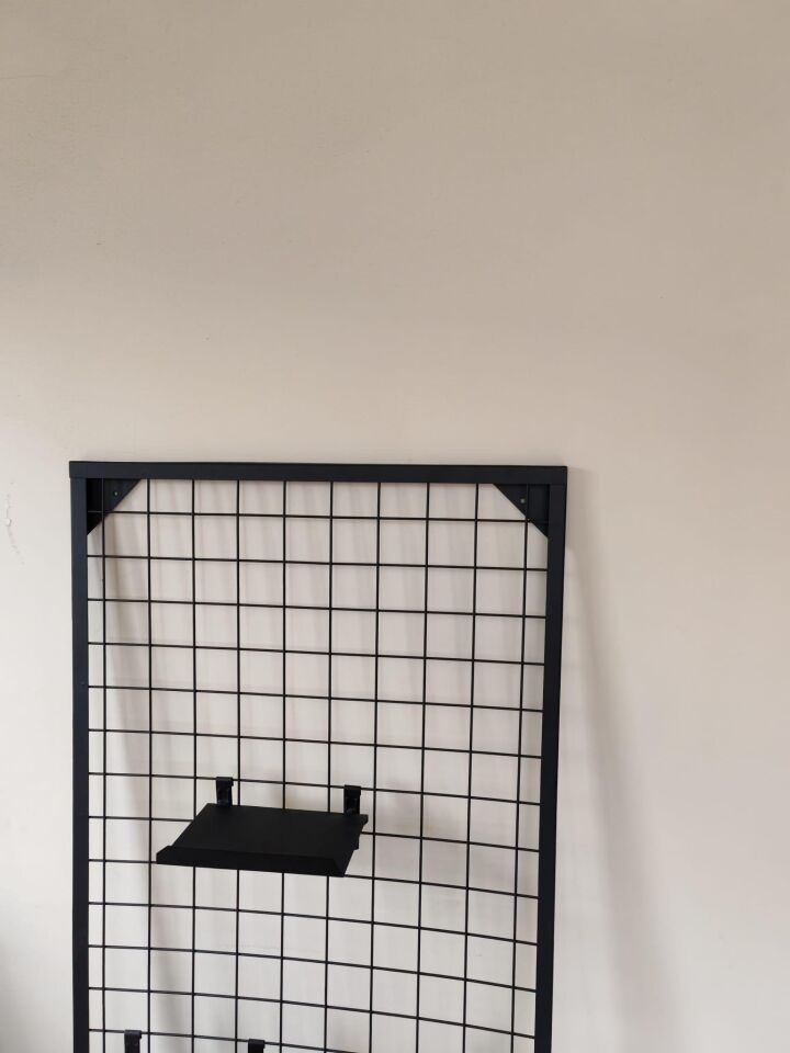 5 Adet Tel Panoya Geçen Metal Stand - Metal Raf, Ürün Sergi Standı