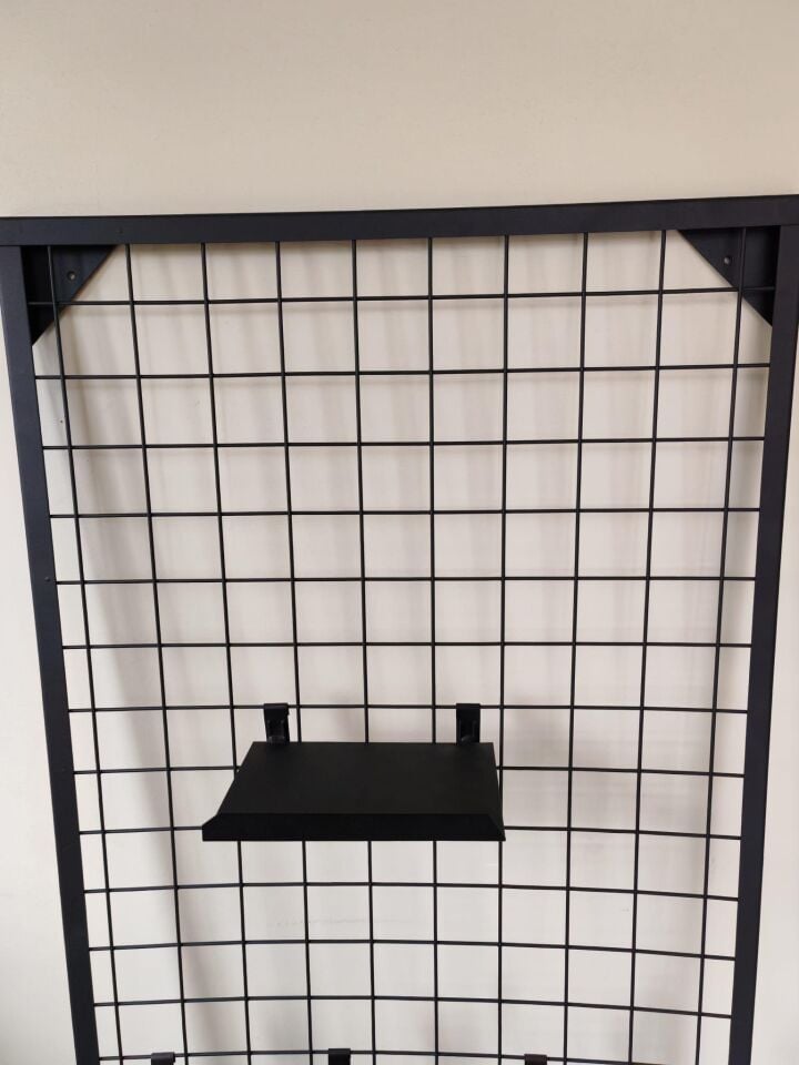 5 Adet Tel Panoya Geçen Metal Stand - Metal Raf, Ürün Sergi Standı