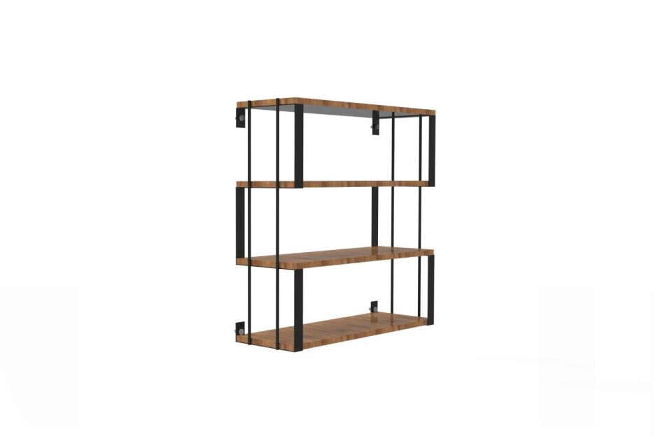 4 Raflı Dekoratif Ahşap Kitaplık - Ahşap Duvar Rafı, Dekoratif Raf