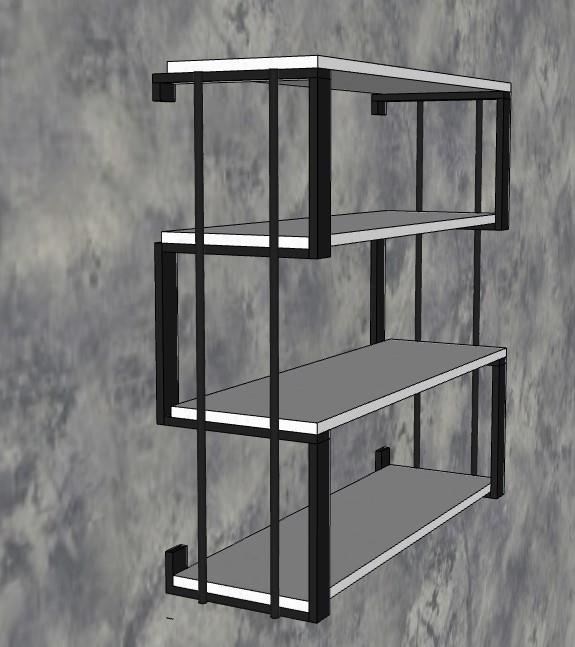 4 Raflı Dekoratif Ahşap Kitaplık - Ahşap Duvar Rafı, Dekoratif Raf Beyaz