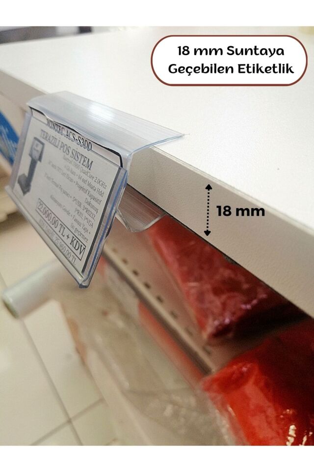 100 cm 18 mm Sunta Ve Ahşap Raflar İçin Raf Önü Fiyat Etiketlik - Pvc Etiketlik