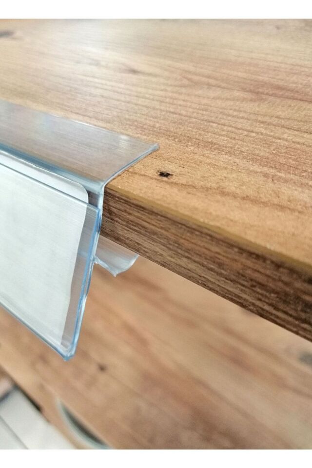 5 Adet 18 Mm Sunta Ve Ahşap Raflar İçin Raf Önü Fiyat Etiketlik 100 Cm - Pvc Etiketlik