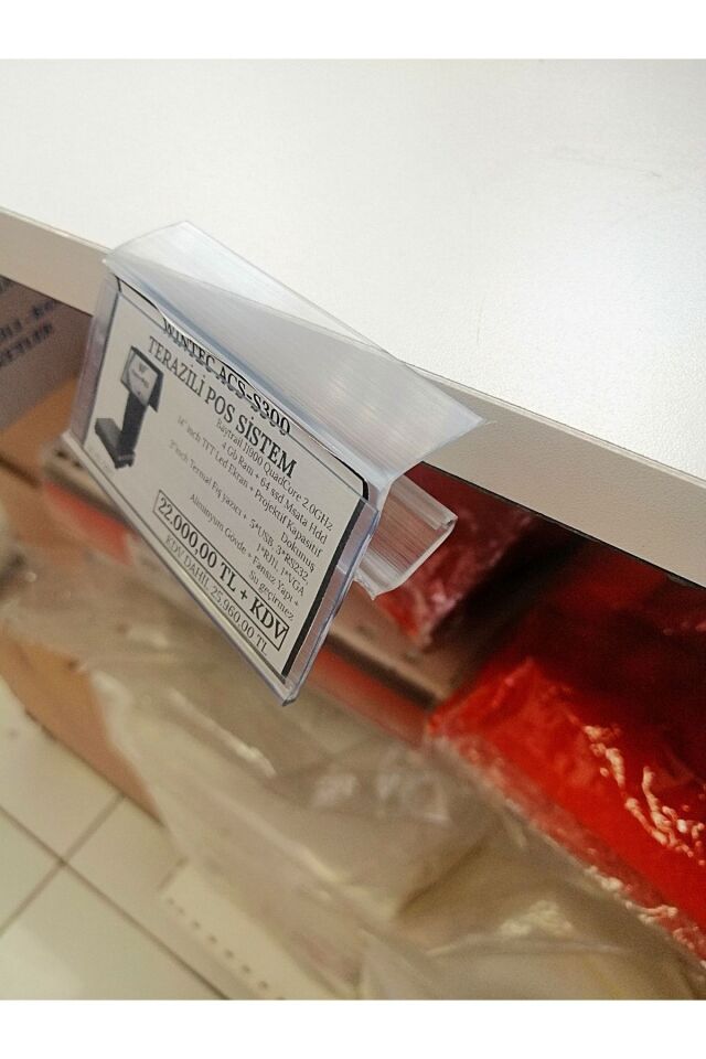 10 Adet 18 Mm Sunta Ve Ahşap Raflar İçin Raf Önü Fiyat Etiketlik 100 Cm - Pvc Etiketlik