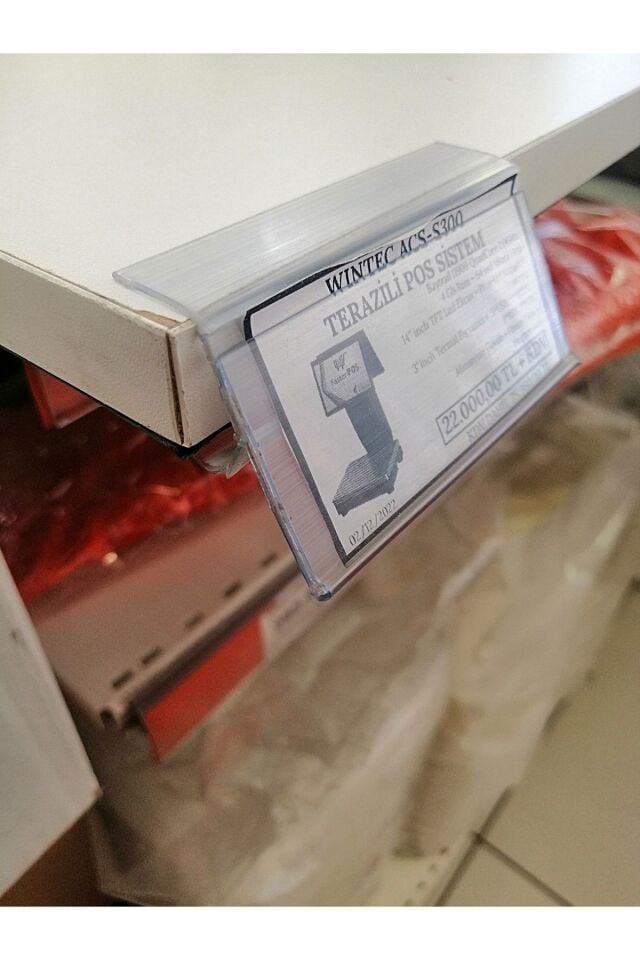 10 Adet - 100 cm - 18 Mm Sunta Ve Ahşap Raflar İçin Raf Önü Etiketlik  - Pvc Etiketlik