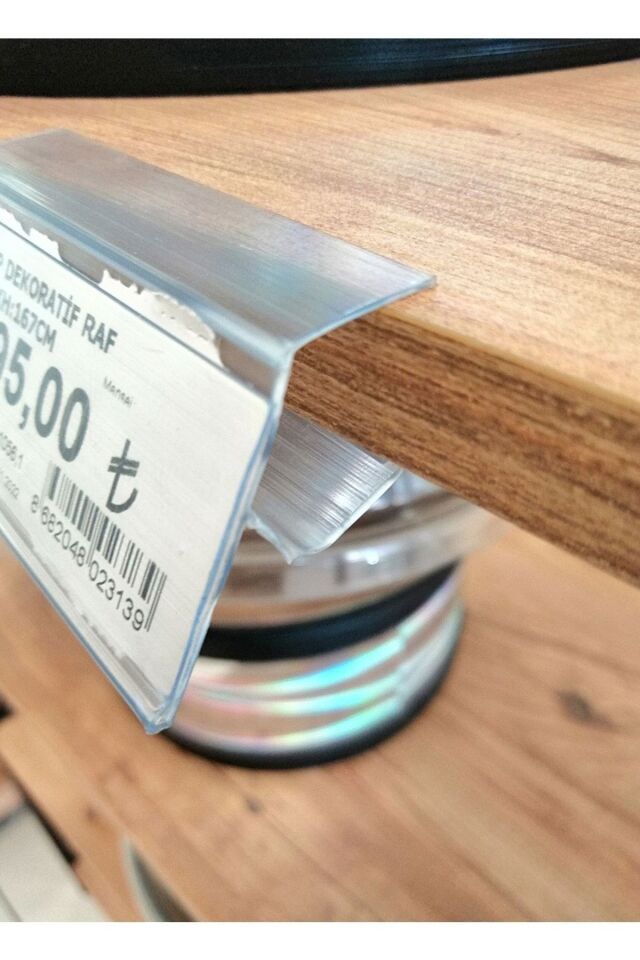 10 Adet 18 Mm Sunta Ve Ahşap Raflar İçin Raf Önü Fiyat Etiketlik 100 Cm - Pvc Etiketlik